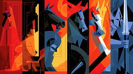 Horsemen of Judgement Day: a Cubist Panorama