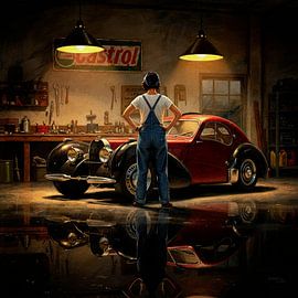 Zeitlose Eleganz: 1938 Bugatti 57 C Atlantic Art von Jan Keteleer