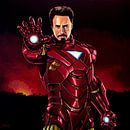 Robert Downey Jr. als  Iron Man schilderij van Paul Meijering thumbnail