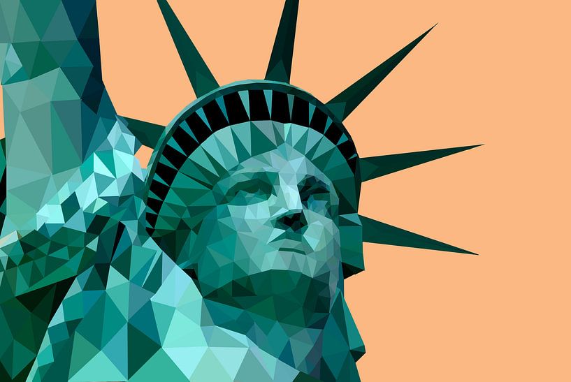 Low Poly - Statue of Liberty, New York - America - Iconic Wall Decoration by Be More Outdoor