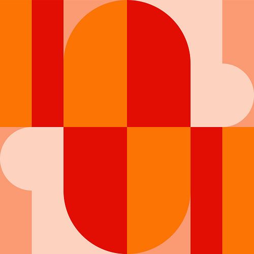 Funky retro geometrische 8. Moderne abstracte kunst in heldere kleuren.