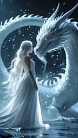 eine Prinzessin mit einem Drachen
