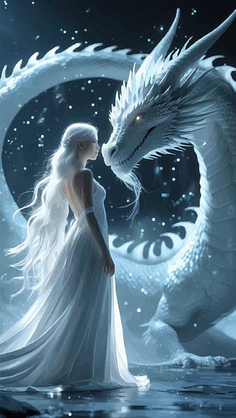 a princess with a dragon by Giandra Safaraz
