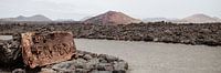 Binnenland langs kustlijn Los Hervideros Lanzarote