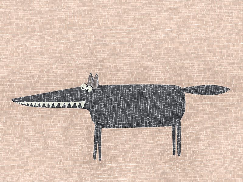 Großer böser Wolf Mosaik von Richard Laschon
