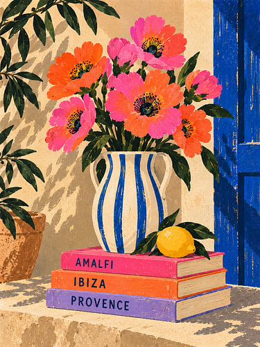 Anemones &: Travel Books on the Mediterranean