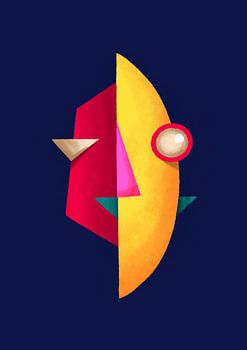 Visage abstrait moderne et coloré