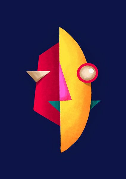 Modern colourful abstract face by Ester Netten