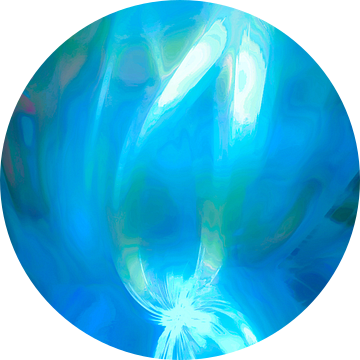 Lichtgevende Lotus Zen Abstractie Blauw van Mad Dog Art