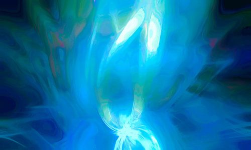 Lichtgevende Lotus Zen Abstractie Blauw