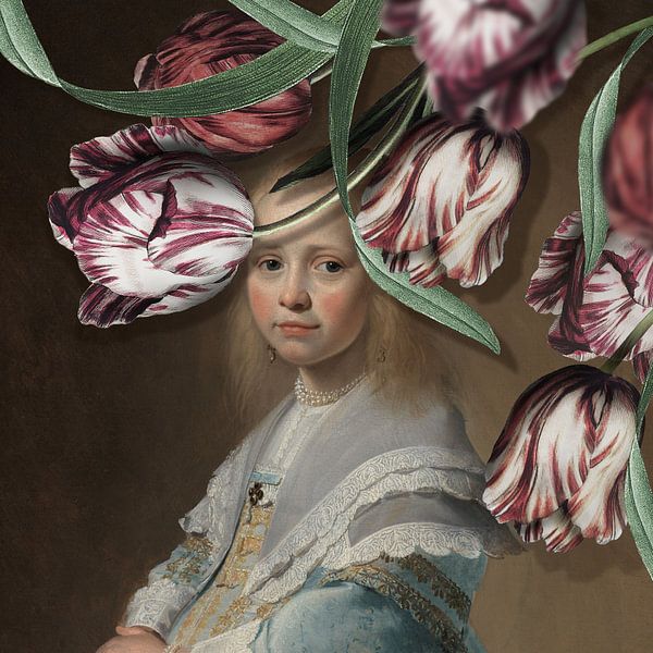 Portret van een Meisje - de Tulpen Editie von Marja van den Hurk