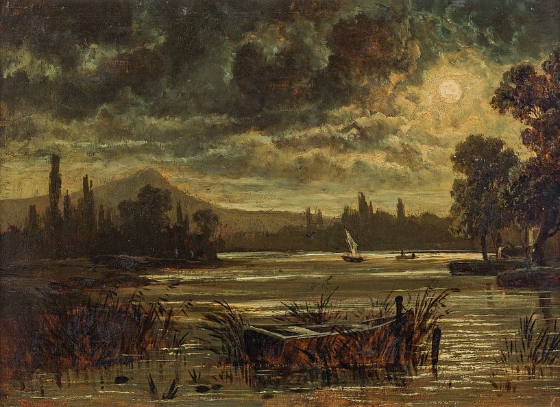 Theodor von Hörmann, Paysage marin au clair de lune, 1875 par Atelier Liesjes