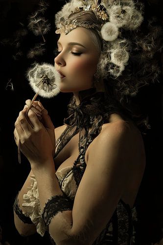 vrouw met bloemen Dandelion