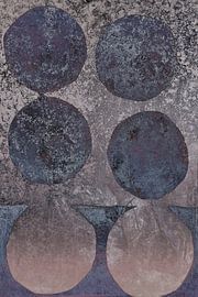 Expressionnisme abstrait moderne. Formes minimalistes dans les tons taupe, bleu, brun, beige. sur Dina Dankers