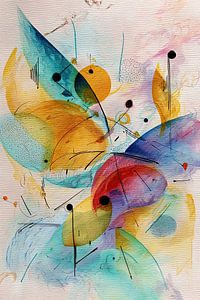 Colourful abstract painting - Expressive shapes