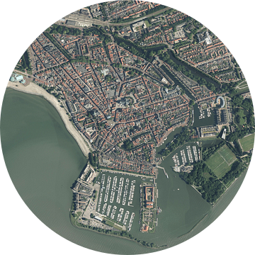 Luchtfoto van Hoorn stadscentrum van Maps Are Art
