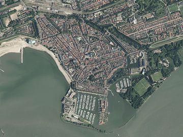 Luchtfoto van Hoorn stadscentrum van Stef Verdonk