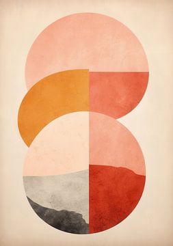 Geometric Shape Balance | Abstract Earth tones by Abstract Painting