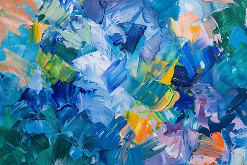 Abstract kleurrijk olieverfschilderij voor moderne ruimtes