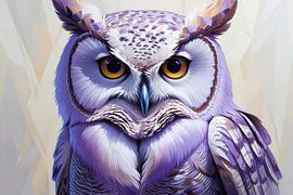 Purple owl head with depth by Art & Soul Creations