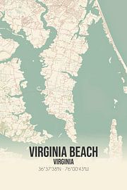 Vintage map of Virginia Beach (Virginia), USA. by Prints of Place