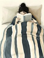 Lesendes Mädchen im Bett