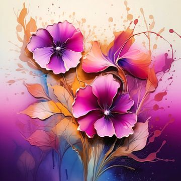 roze bloemen van Virgil Quinn - Decorative Arts