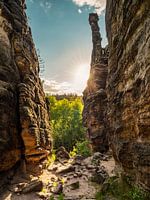 Bielatal in Saxon Switzerland - View of the Small Hercules Column