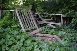 Provence; France decaying garden chair