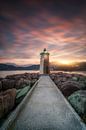 Sonnenuntergang um den Leuchtturm von La Napoule von Yannick Lefevre Miniaturansicht