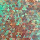 Mozaïek driehoek groen bruin #mozaïek van JBJart Justyna Jaszke thumbnail