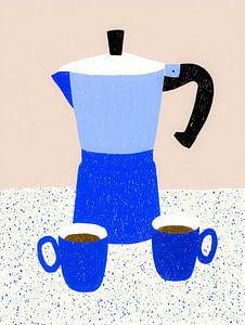 Minimalistische Kaffeekanne - moderne Kunst der Einfachheit und Gemütlichkeit