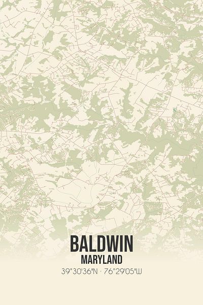 Vintage map of Baldwin (Maryland), USA. by Prints of Place