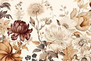 Bloemen motief in herfst tinten