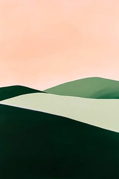 Douces collines aux couleurs pastel - Abstrait sur Poster Art Shop