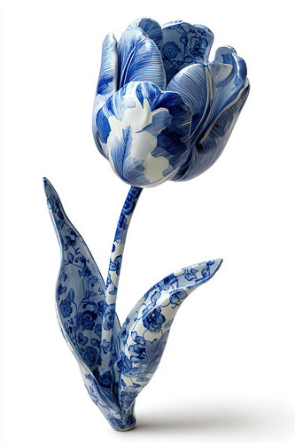 Delfts blauwe tulp, botanisch en sereen