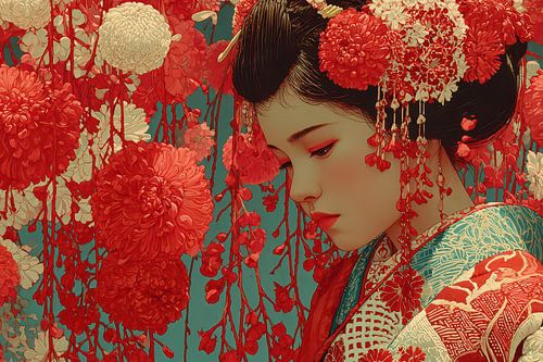 Japanse kunst Geisha