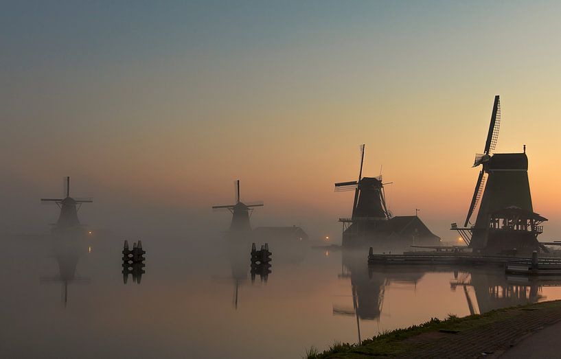 Moulins sur le Zaanse Schan par D Meijer