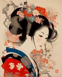 Hokusai Geisha_10 by Peet de Rouw