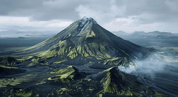Eiland van vulkanen van fernlichtsicht
