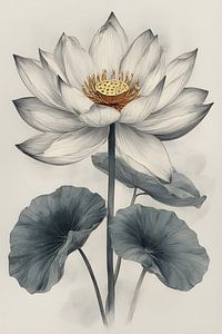 Monochrome Lotusblüte