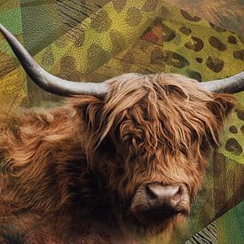 Scottish Highlander - colourful art portrait by Saranda Foto Art