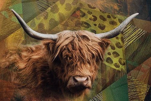 Highlander écossais - portrait artistique coloré