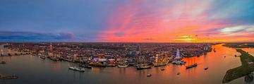 Sail Kampen Panoramablick bei Sonnenuntergang von Sjoerd van der Wal Fotografie