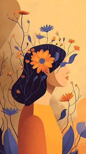 Bloeiende gedachten Tuin Geest Illustratie Poster