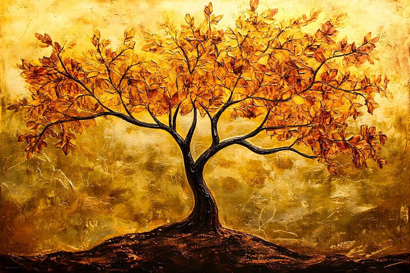 Golden tree with autumn leaves by Imperial Art House
