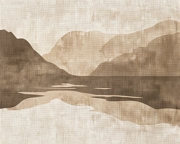 Minimalistisch Landschap Schilderij | Serene Stillness van Modern Collection