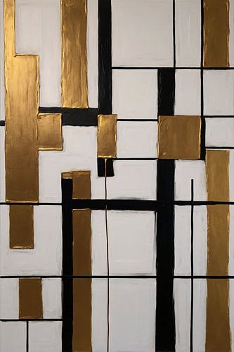 Abstract goud en zwart