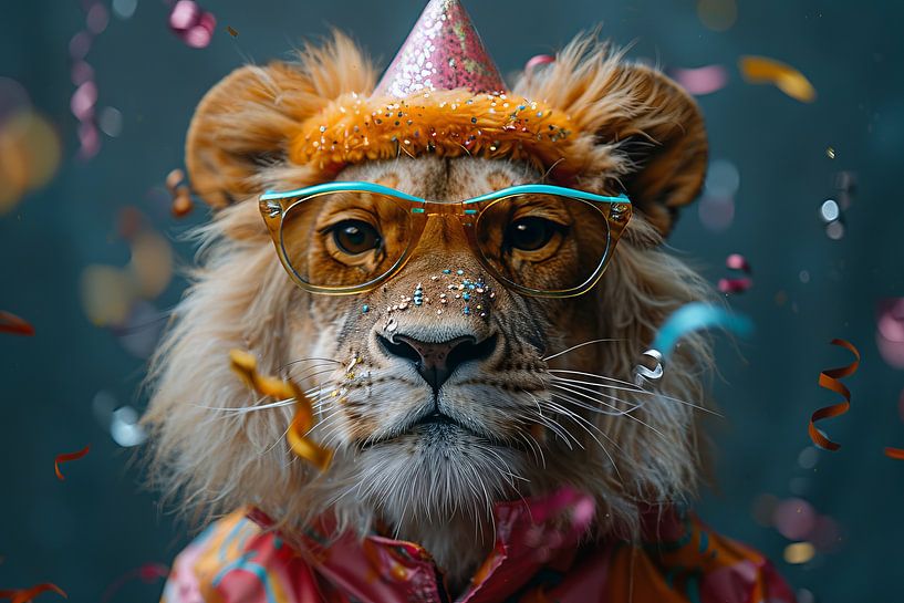 Lustiger Löwe 60er Jahre Geburtstag Mit Disco-Flair von Poster Art Shop