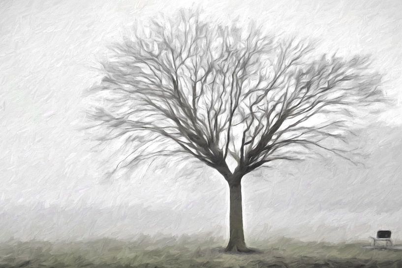Boom in de mist van Henk Egbertzen